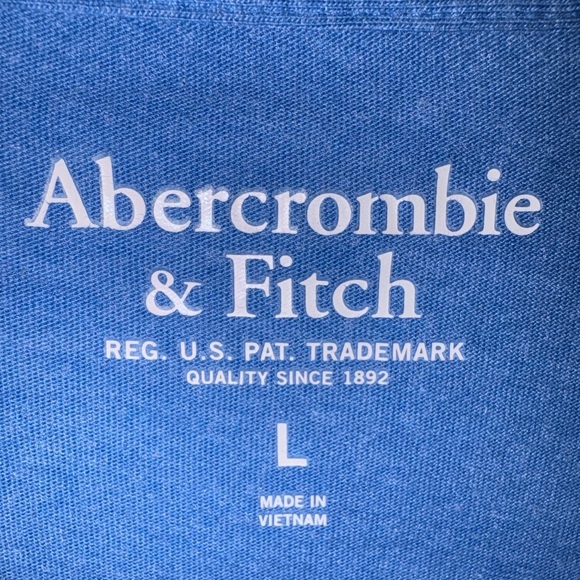 Abercrombie & Fitch Blue Logo Tee Shirt Mens Size L Short Sleeve Classic - Picture 3 of 5